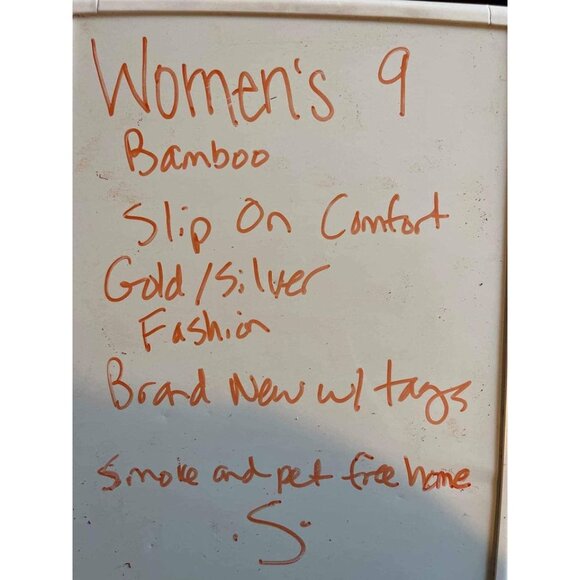 Womens Bamboo Slip-On Comfort Sneakers Gold/Silver Fashion Size 9 - Picture 4 of 4